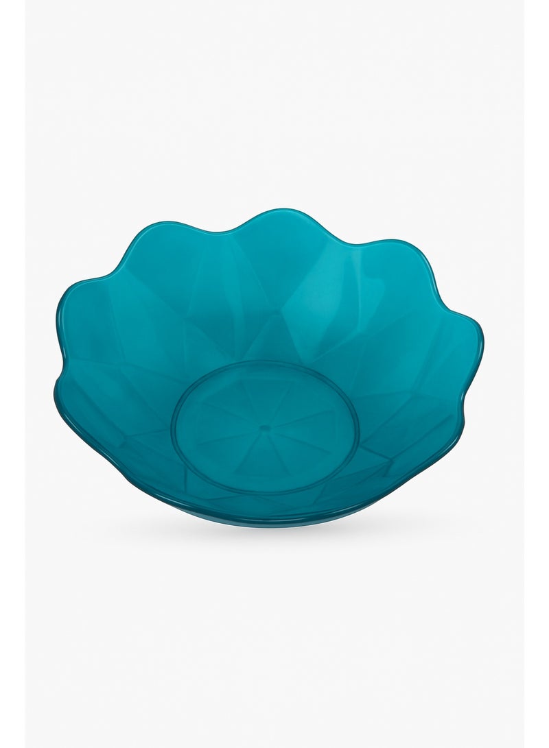 اي ديد طبق فاكهة أكريليك شفاف أنيق شكل وردة باللون التركواز - Image 1