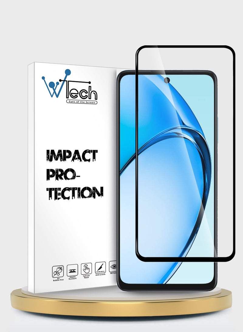 Wtech OPPO A60 4G 2024 Premium E2E Full Glue Full Cover Tempered Glass Screen Protector (MSGECN) - Clear/Black - Image 1