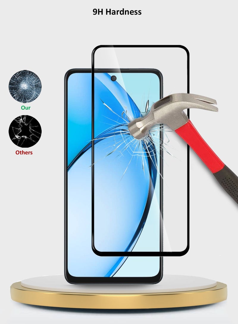 Wtech OPPO A60 4G 2024 Premium E2E Full Glue Full Cover Tempered Glass Screen Protector (MSGECN) - Clear/Black - Image 4