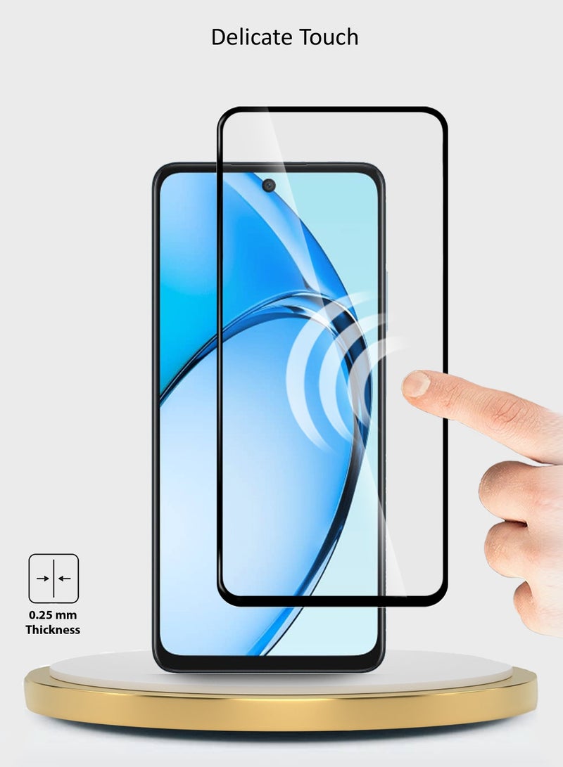 Wtech OPPO A60 4G 2024 Premium E2E Full Glue Full Cover Tempered Glass Screen Protector (MSGECN) - Clear/Black - Image 5