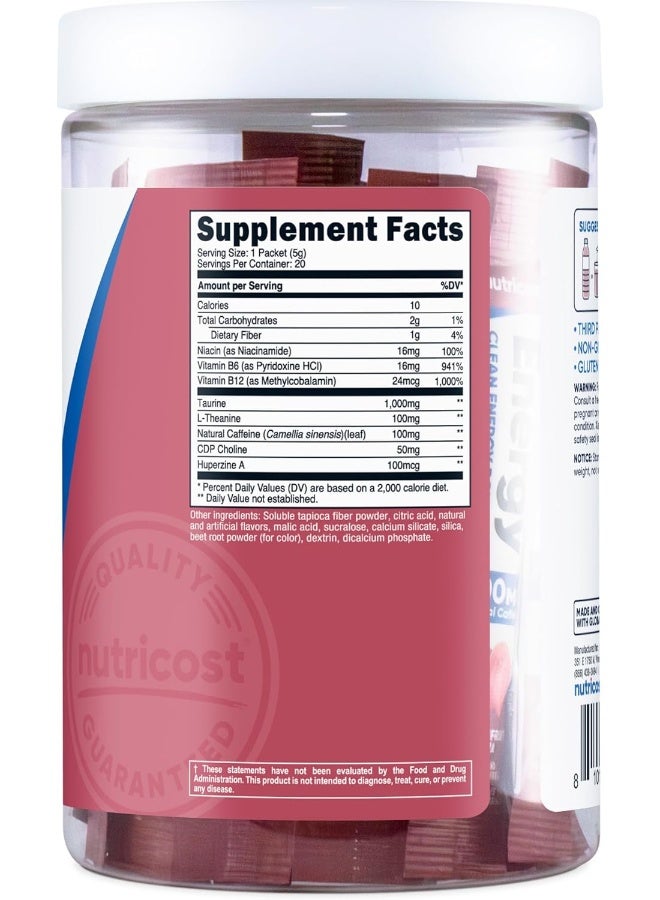 Nutricost Energy Complex Stickpack (20 Servings) Passionfruit Guava Flavored - Gluten-Free + Non-GMO - Image 5