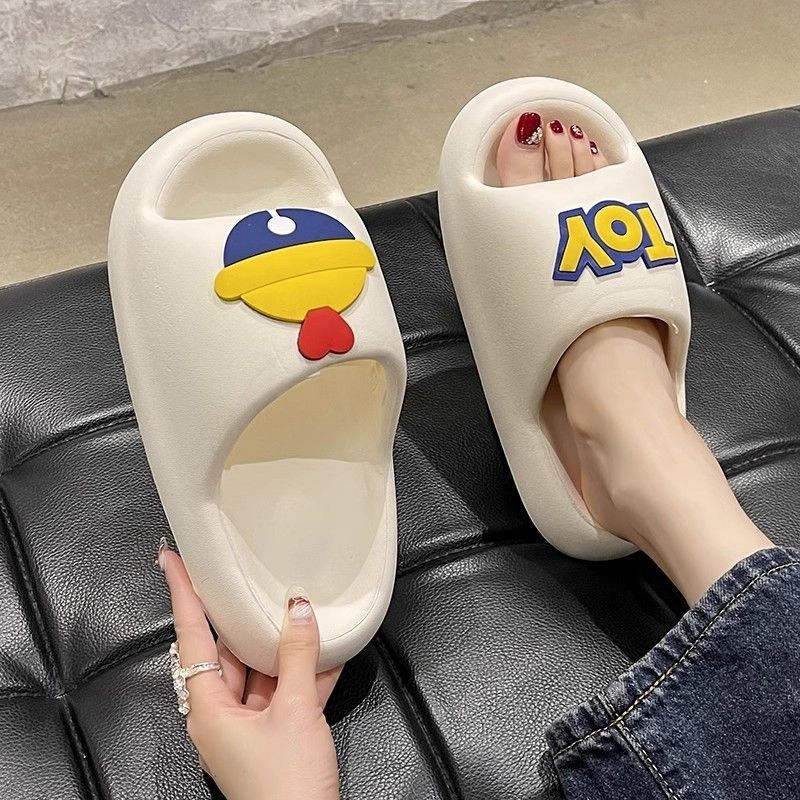 New EVA soft bottom slippers womens summer outdoor wear home non-slip indoor and outdoor wear cute couple shoes wholesale bell white