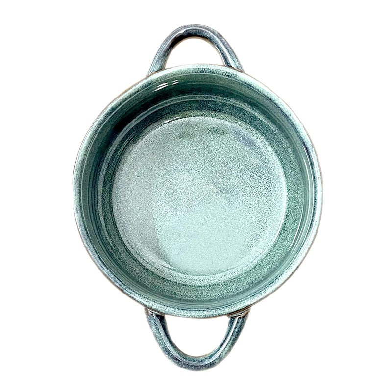 Lemon Tree Ceramic Stoneware Double Handle Small Serving Bowl Bowl for Serving Starters and Snacks Microwave and Dishwasher Safe Bowl 500ML Set of 1 Green - Image 2