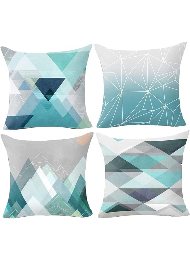 Zaboon Elecdon Pillows Set Modern Geometry Set Of 2 Decorative Soft Plush Throw Pillow Covers Pillowcases Home Sweet Pillow Covers Outdoor Cushion Covers For Couch Sofa Cushion Cover 18X18 Inches Blue - Image 1