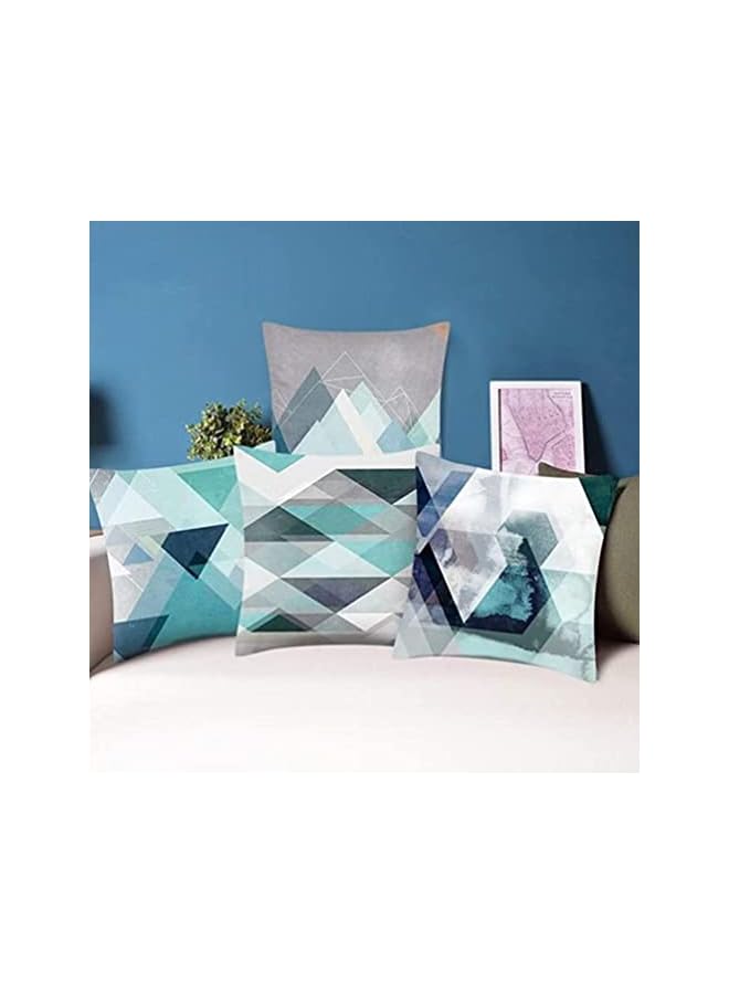 Zaboon Elecdon Pillows Set Modern Geometry Set Of 2 Decorative Soft Plush Throw Pillow Covers Pillowcases Home Sweet Pillow Covers Outdoor Cushion Covers For Couch Sofa Cushion Cover 18X18 Inches Blue - Image 4