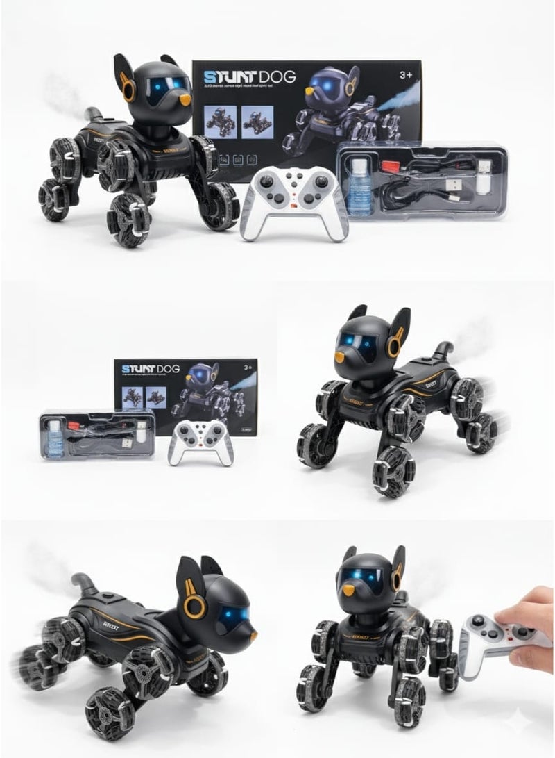 8 Wheel Stunt Dog 2.4G Remote Control Intelligent Robot dog, RC Swing Arm Climbing Vehicle with Lights & Spray Effects | Kids Gift Toy (Ages 3+) - Image 2