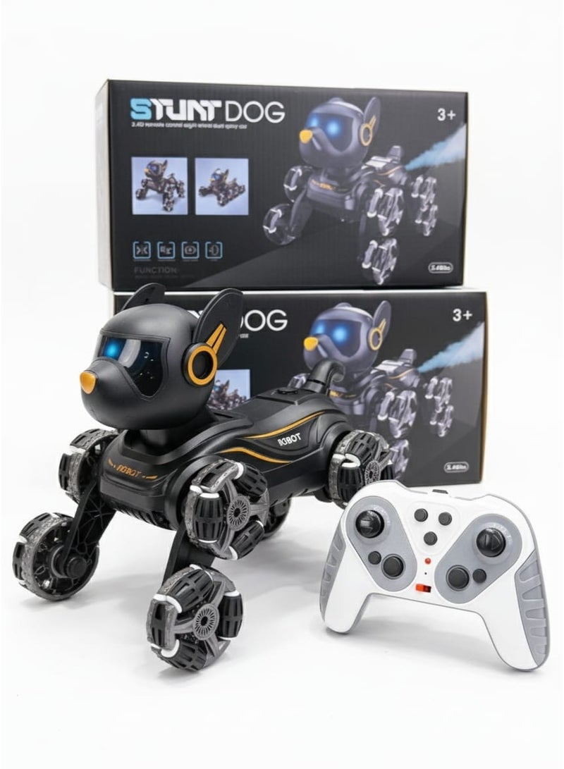 8 Wheel Stunt Dog 2.4G Remote Control Intelligent Robot dog, RC Swing Arm Climbing Vehicle with Lights & Spray Effects | Kids Gift Toy (Ages 3+) - Image 1