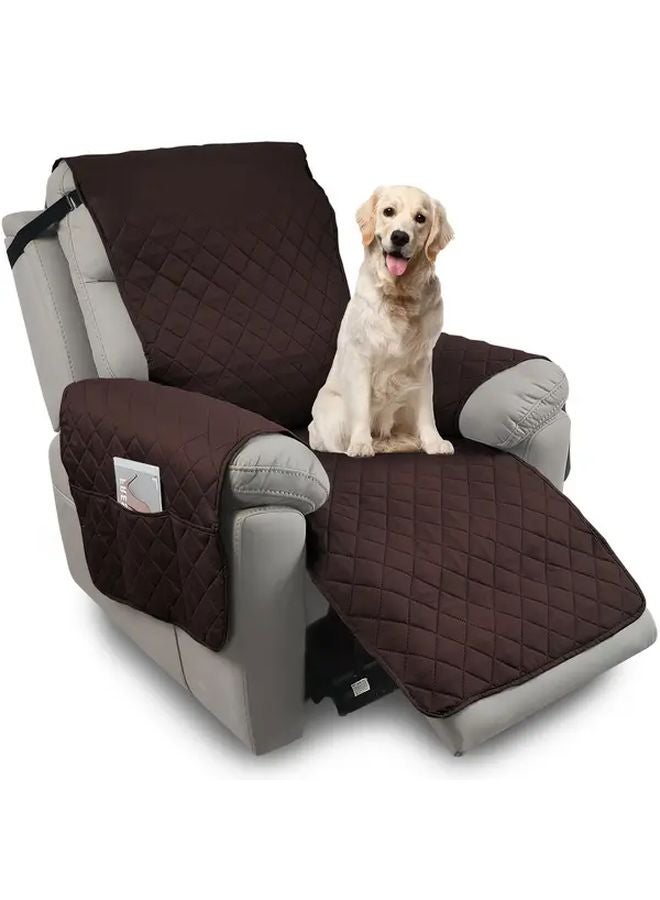 Burgundy Single Sofa Cover Pet Friendly Machine Washable Elastic Fit Modern Decor - Image 2