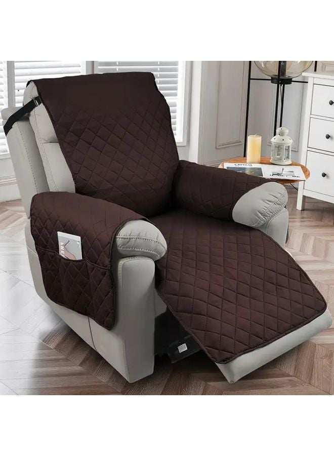 Burgundy Single Sofa Cover Pet Friendly Machine Washable Elastic Fit Modern Decor - Image 3