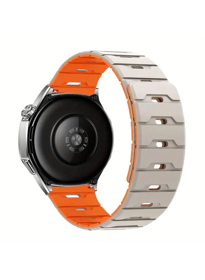 18mm Fluorescent Green Magnetic Silicone Strap For Smartwatch Fitness Tracker - Image 1