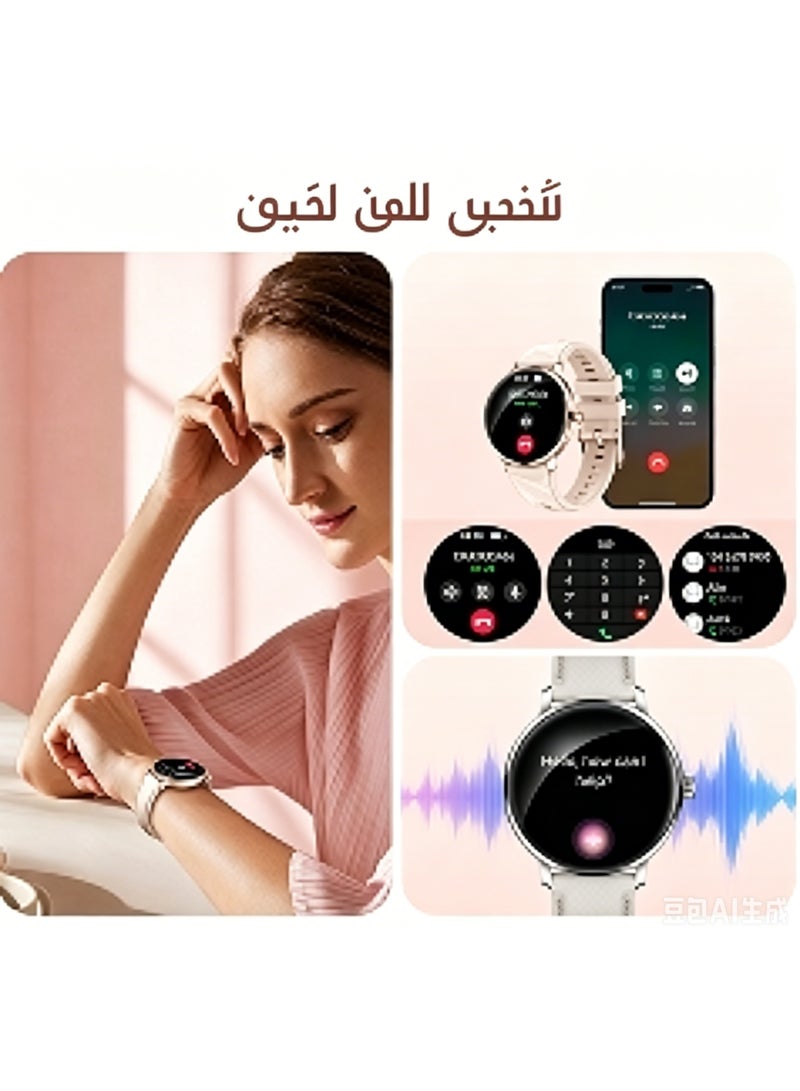 SACOSDING Smart Watch for Women,1.19" AMOLED Touch screen Fitness Tracker, Make/Answer Calls, Heart Rate SpO2 Monitor, IP68 Waterproof, Sleep & Activity Tracking Smartwatch for Android Phones iPhone - Image 3
