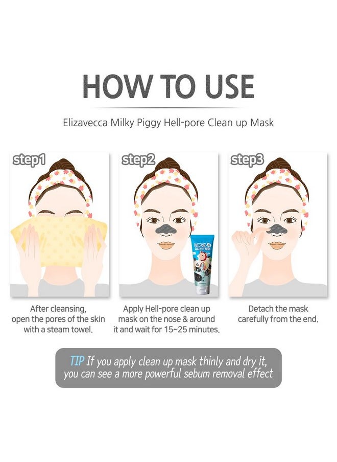 Elizavecca Elizavecca Milky Piggy Hell Pore Clean Up Mask 100ml/3.38 fl.oz. - Peel Off Mask, Charcoal Pore Strips, Pore Cleansing, Removes Dead Skin Cells, Removes Skin wastes, Pore Contraction  - Image 4