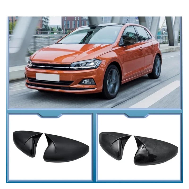 ABS Side Mirror Cover Caps Bright Black For VW Polo MK5 6R 6C 2009 2017 - Image 3