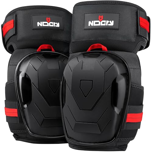 NoCry Professional Gel Knee Pads for Work — Heavy Duty Anti-Slip Cap, Extra Dual-Layer Foam and Cushion, Reinforced Adjustable Non-Slip Straps, Built-in Hangand Pull Loops, Fits Men Women, Black - Image 1