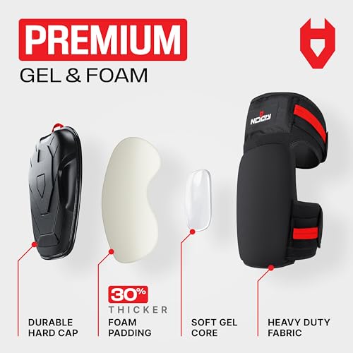 NoCry Professional Gel Knee Pads for Work — Heavy Duty Anti-Slip Cap, Extra Dual-Layer Foam and Cushion, Reinforced Adjustable Non-Slip Straps, Built-in Hangand Pull Loops, Fits Men Women, Black - Image 3