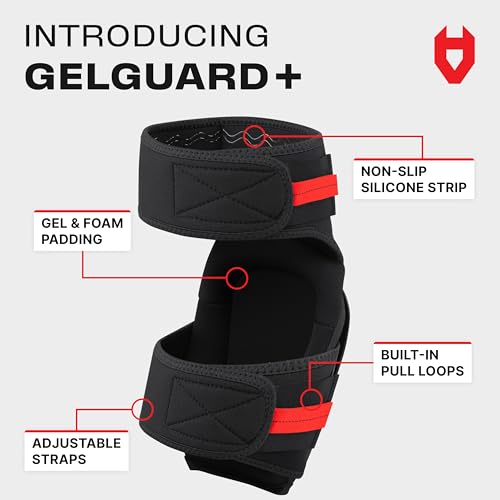NoCry Professional Gel Knee Pads for Work — Heavy Duty Anti-Slip Cap, Extra Dual-Layer Foam and Cushion, Reinforced Adjustable Non-Slip Straps, Built-in Hangand Pull Loops, Fits Men Women, Black - Image 2