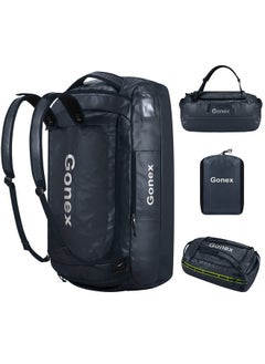 Gonex Gonex 80L Duffel Bag Backpack, Convertible to Gym Backpack and Handbag for Men Women, Water-Repellent for Hiking Camping Travelling Cycling, Dark Blue  - Image 1