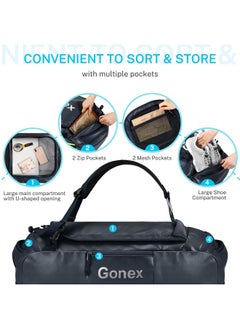 Gonex Gonex 80L Duffel Bag Backpack, Convertible to Gym Backpack and Handbag for Men Women, Water-Repellent for Hiking Camping Travelling Cycling, Dark Blue  - Image 3