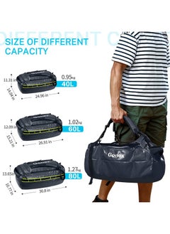 Gonex Gonex 80L Duffel Bag Backpack, Convertible to Gym Backpack and Handbag for Men Women, Water-Repellent for Hiking Camping Travelling Cycling, Dark Blue  - Image 5