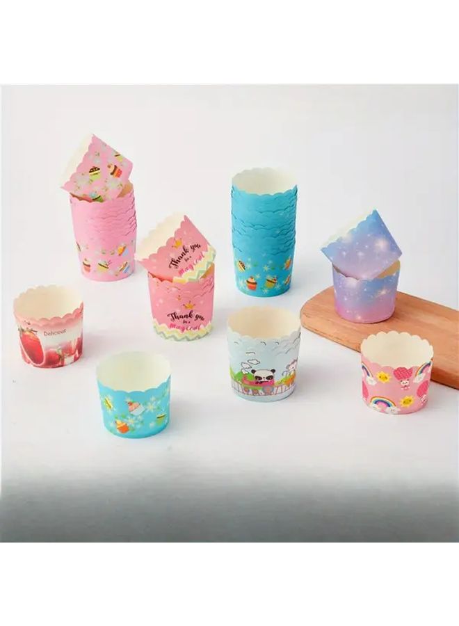 Single Use Strawberries Cake Containers Baking Cups Paper Cups 100pcs Ideal For Family Events And Gatherings - Image 5