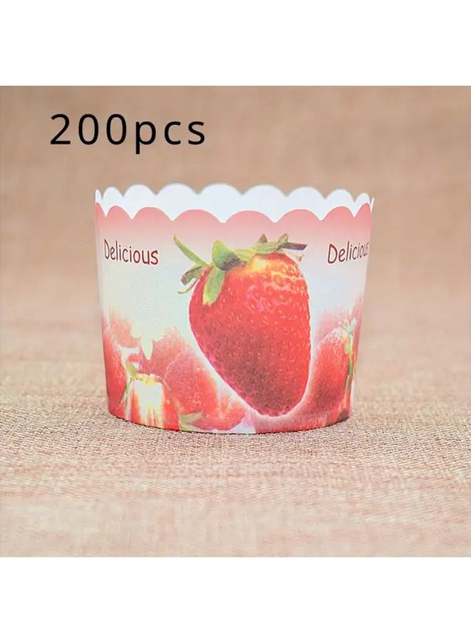 Single Use Strawberries Cake Containers Baking Cups Paper Cups 100pcs Ideal For Family Events And Gatherings - Image 4