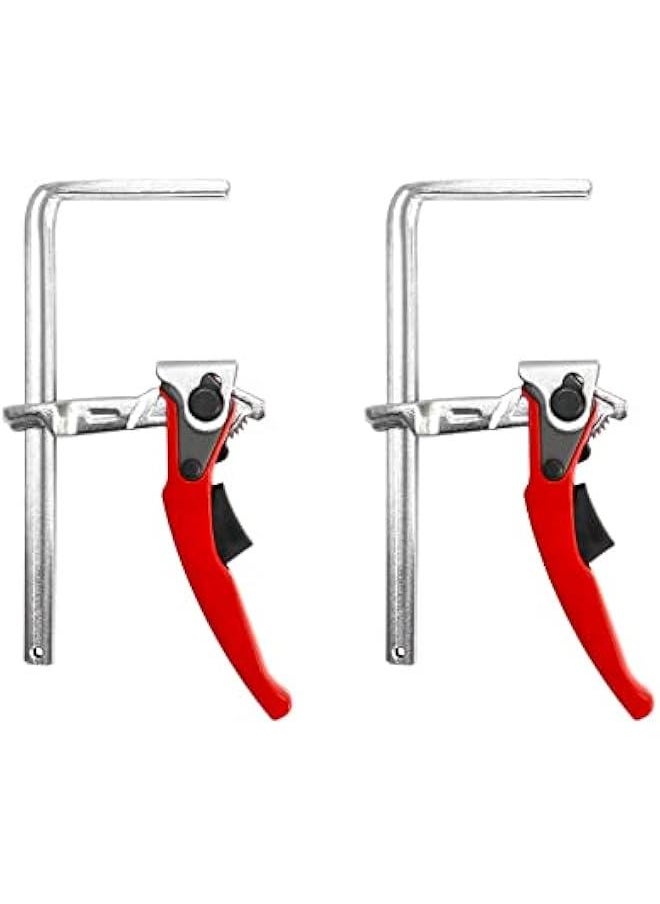 Arabest - Ratcheting Table Clamp, 2 Pack Quick Release Bar Clamp with 6-5/16 Capacity and 2-5/16 Throat Depth for Sanding, Cutting - Image 1