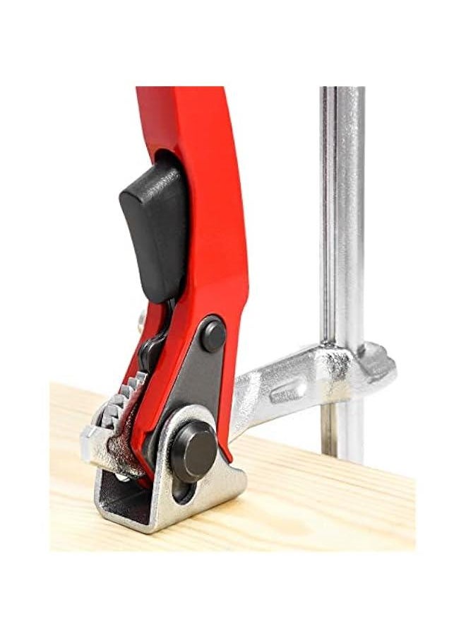 Arabest - Ratcheting Table Clamp, 2 Pack Quick Release Bar Clamp with 6-5/16 Capacity and 2-5/16 Throat Depth for Sanding, Cutting - Image 1