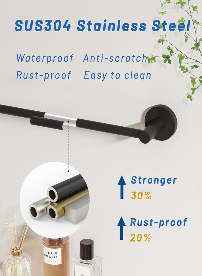 BATH EQUIPMENT FIXSEN Adjustable Towel Bar, Bathroom Towel Holder from 13.7 to 24Inch, SUS304 Stainless Steel Single Towel Racks for Bathroom, Heavy Duty Wall Mounted (Matte Black) - Image 3