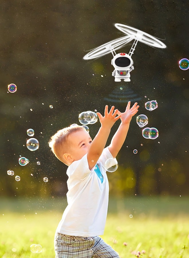 Flying Toys Spacemen Flying Ball Toys Rechargeable Light Up Ball Drone Infrared Induction Helicopter with Double Ring Bladed Propellers for Indoor and Outdoor Games Flying Fairy Toys