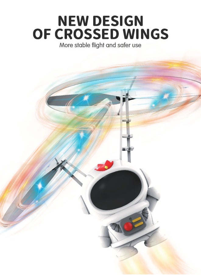 GROIC Flying Toys Spacemen Flying Ball Toys Rechargeable Light Up Ball Drone Infrared Induction Helicopter with Double Ring Bladed Propellers for Indoor and Outdoor Games Flying Fairy Toys  - Image 3