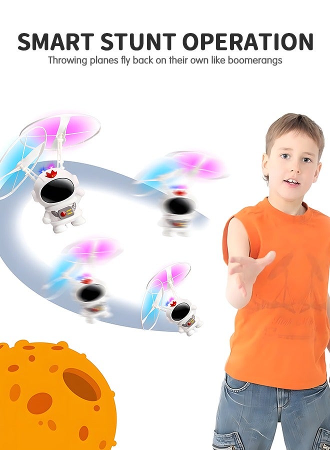 Flying Toys Spacemen Flying Ball Toys Rechargeable Light Up Ball Drone Infrared Induction Helicopter with Double Ring Bladed Propellers for Indoor and Outdoor Games Flying Fairy Toys