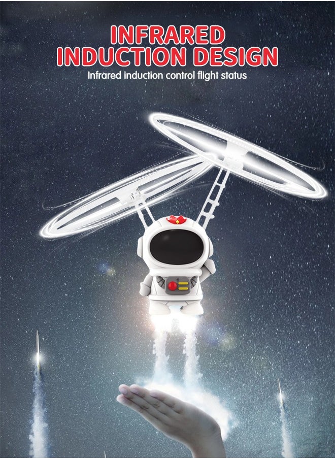 GROIC Flying Toys Spacemen Flying Ball Toys Rechargeable Light Up Ball Drone Infrared Induction Helicopter with Double Ring Bladed Propellers for Indoor and Outdoor Games Flying Fairy Toys  - Image 2