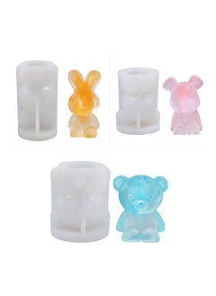Bear And Rabbit Ice Molds 3 Pack, Ice Cube Trays Mold to Make Lovely 3D DIY Drink Ice Coffee Juice