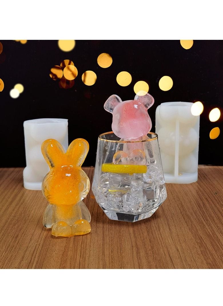 Arabest - Bear And Rabbit Ice Molds 3 Pack, Ice Cube Trays Mold to Make Lovely 3D DIY Drink Ice Coffee Juice - Image 1
