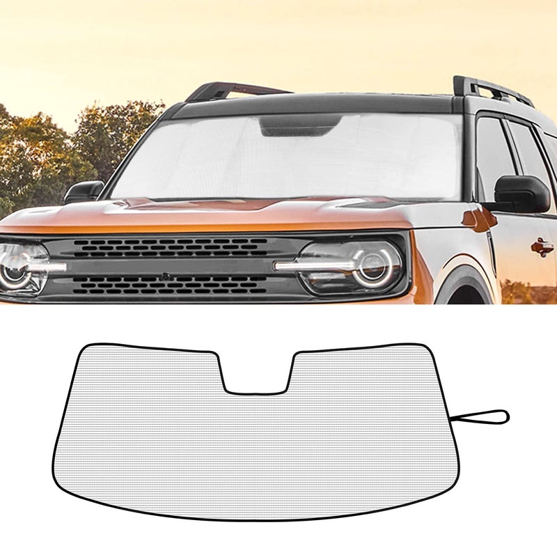 Jimen for 2021 Bronco Sport Sunshade Auto Windshield Shade Window Visor Sunscreen Compatible with Ford Bronco Sport 20212023