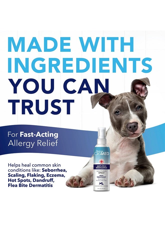TropiClean - Oxymed Medicated Cat & Dog Itch Relief Spray | Gentle Skin Soother For Dogs & Cats | 8 Oz - Image 1