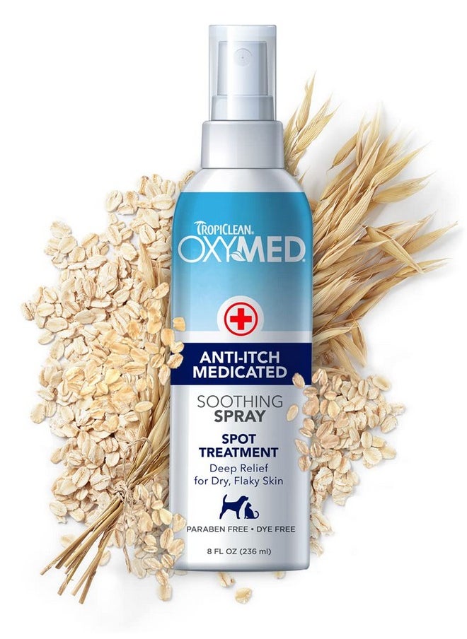 TropiClean - Oxymed Medicated Cat & Dog Itch Relief Spray | Gentle Skin Soother For Dogs & Cats | 8 Oz - Image 1