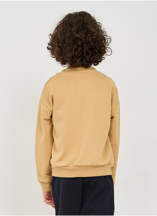 Styli - Slogan Print Drop Shoulder Sweatshirt - Image 1
