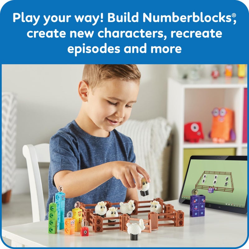 hand2mind Numberblocks Sheep Farm MathLink Cubes Activity Set, Preschool Learning Activities, Farm Playset, Counting Blocks, Number Toys, Kids Educational Toys, Math Manipulatives for Preschoolers - Image 3