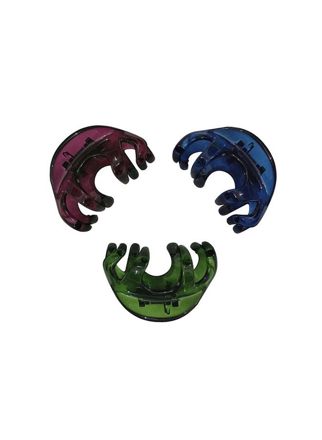 Nat Hair Clips/Claw For Women And Girls (Pack Of 3 Multicolor) - Image 1