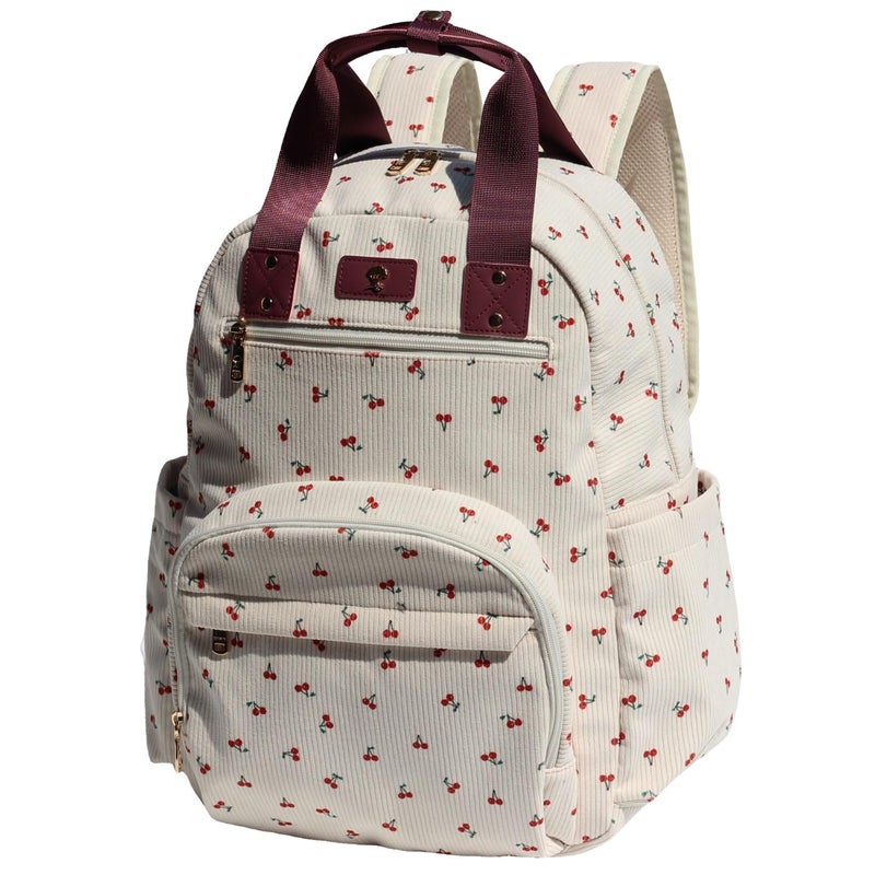 ESVAN Diaper Bag Backpack, Large Capacity Multifunction Baby Essentials Fashion Travel Pack Linen Canvas office Laptop Bag (Corduroy Hawthorn) - Image 1