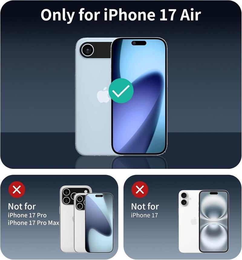 OpenTech® Military-Grade Tempered Glass Screen Protector Compatible for iPhone 17 Air with Edge to Edge Coverage - Case Friendly, Anti-scratch and Bubble free installation kit (6.5 Inches) - Image 2