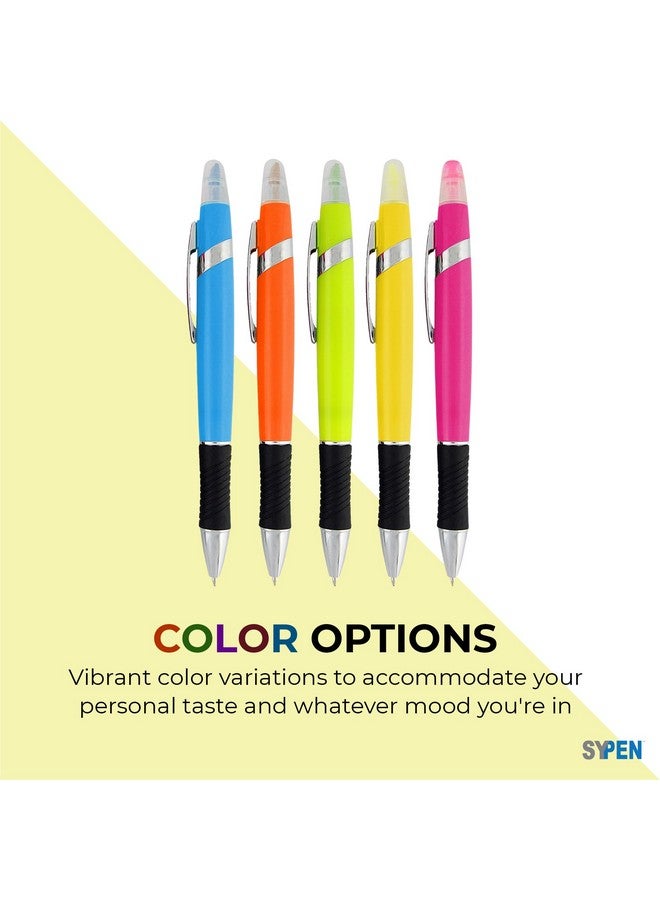 SyPen Highlighter With Ballpoint Pen Combo Comes In An Array Of Bright Colors 5 Pack - Image 3
