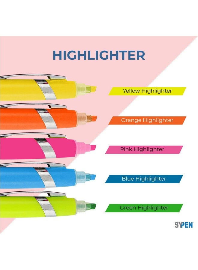 SyPen Highlighter With Ballpoint Pen Combo Comes In An Array Of Bright Colors 5 Pack - Image 5