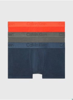 Men's 3 Pack Low Rise Trunks - CK Black -  microfibre jersey, Multi