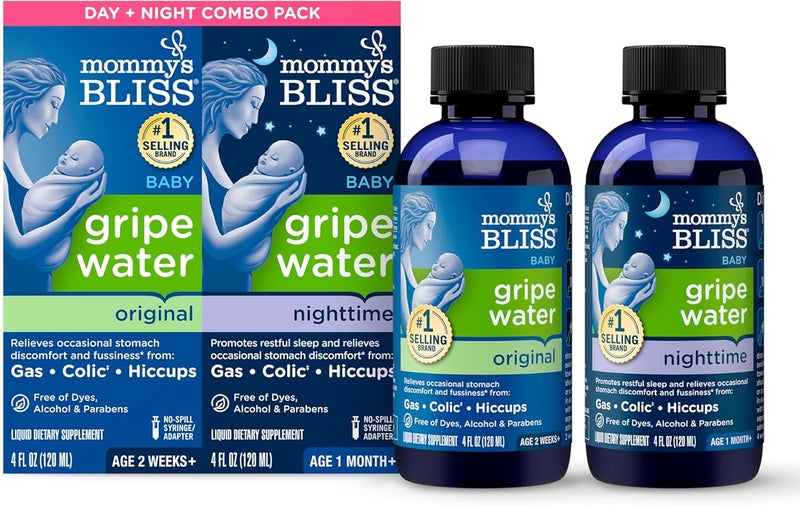 mommys BLISS ماء الغريب من موميز بليس للأطفال مع غازات المغص أو عدم الراحة في المعدة - مجموعة النهار والليل - Image 1