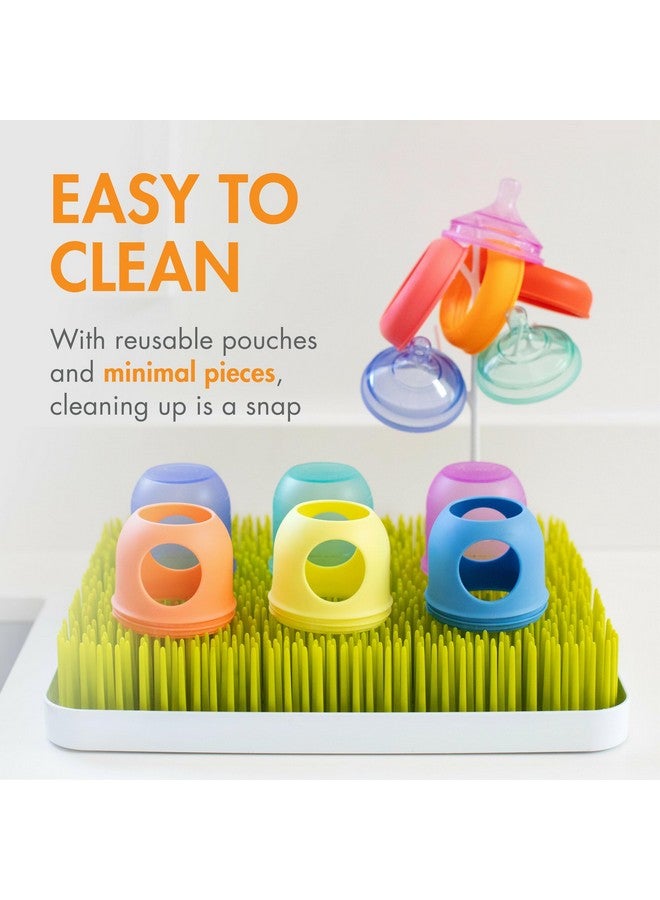 بون زجاجات الرضاعة القابلة لإعادة الاستخدام من Boon Nursh - حلمة تدفق بطيء - جراب وحلمة من السيليكون لزجاجات الرضاعة - أساسيات تغذية الطفل - كتلة ألوان - من عمر 0 إلى 3 أشهر - 3 قطع - 4 أونصة - Image 5