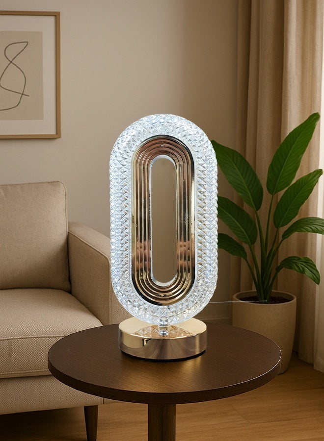 أهاكاك مصباح طاولة LED - مصباح مكتب لاسلكي بشاشة تعمل باللمس - قابل للشحن عبر منفذ USB - ذهبي - Image 3