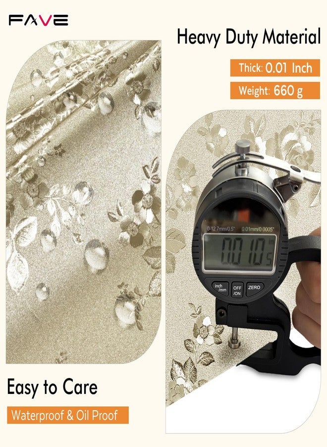 FAVE Gold Tablecloth for Rectangle Tables Heavy Duty Waterproof Stain-Resistant Vinyl Table Cloth for Dinner Party Banquet Use(Gold Rose,55x78Inch) - Image 4