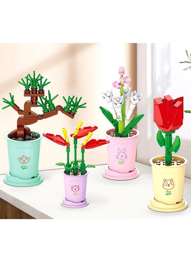 Liberty imports Liberty Imports 12 Pack Mini Flower Botanical Building Block Collection, Creative Flower Plant Toy Set for Kids, Home or Office Colorful Decorations  - Image 3